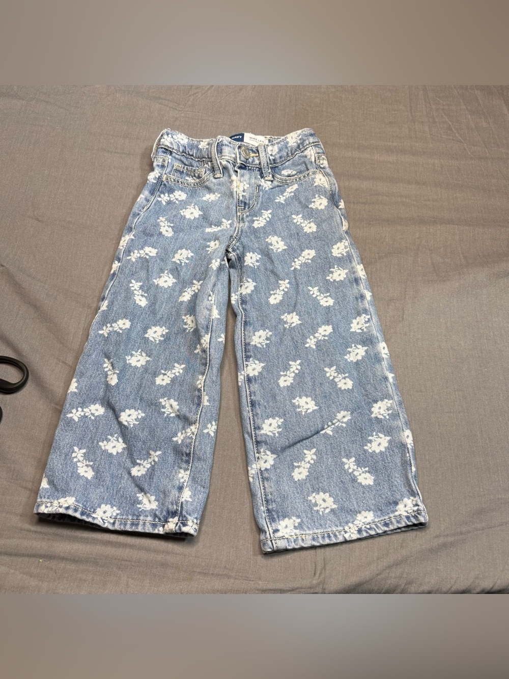 Old Navy Light Blue Floral Wide-Leg Jeans